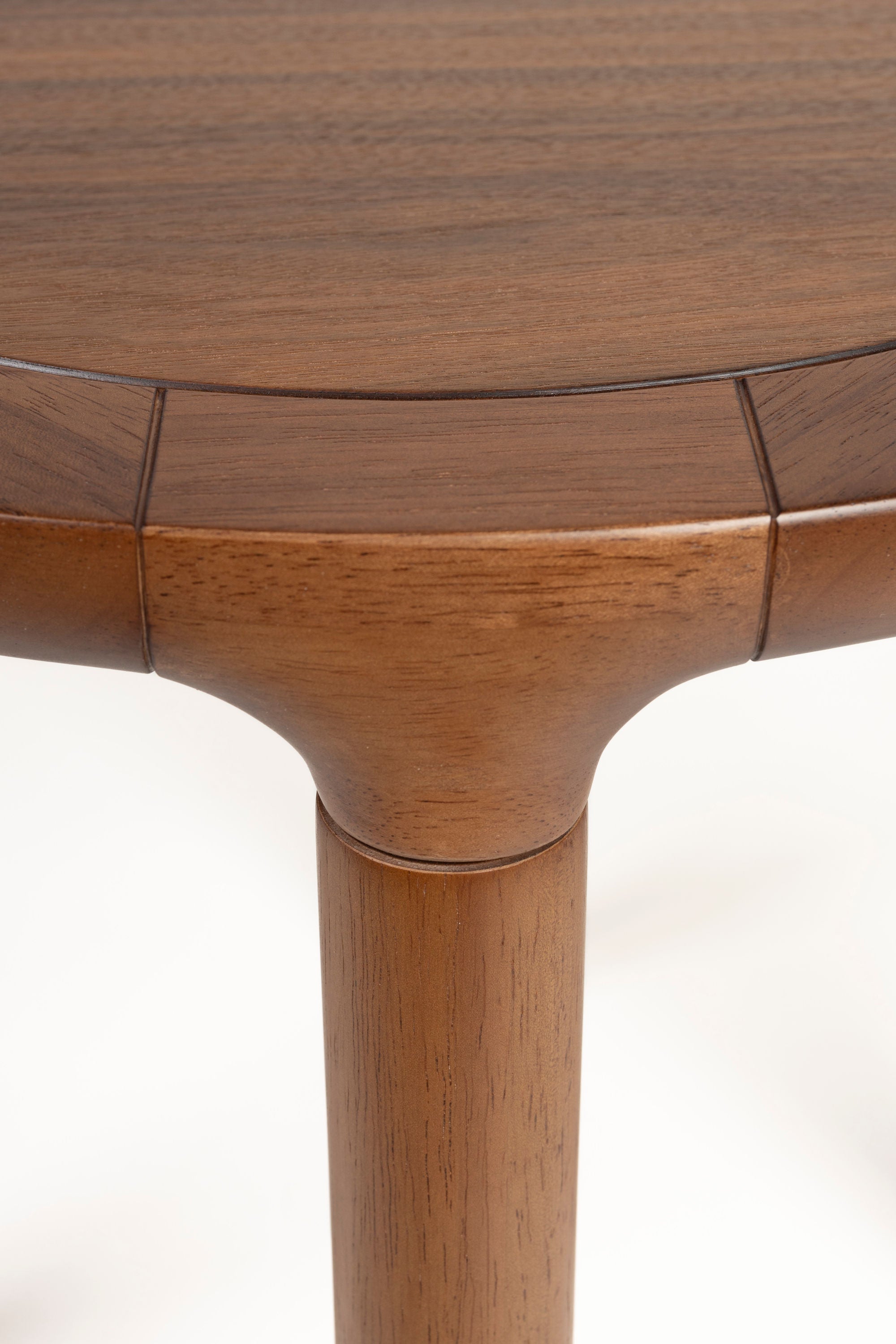Zuiver Storm Walnut Brown Wood Round Side Table